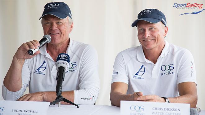 All smiles with Ludde Ingvall and Chris Dickinson - CQS Media Launch © Beth Morley - Sport Sailing Photography http://www.sportsailingphotography.com